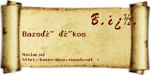 Bazsó Ákos névjegykártya